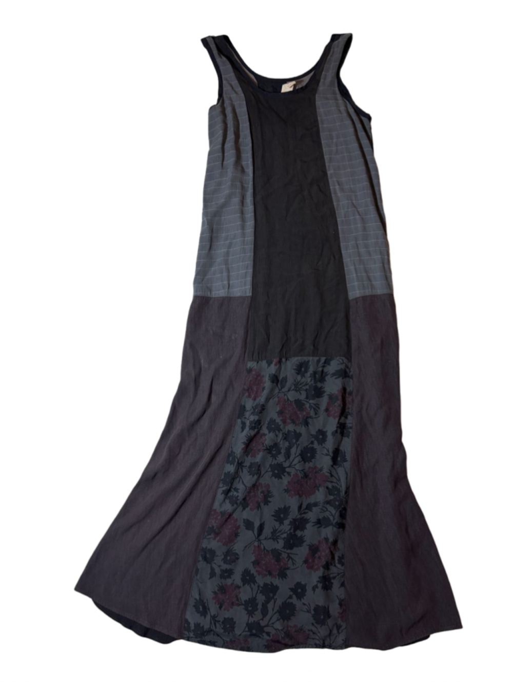 Citron Santa Monica Patchwork Maxi Dress Lagenlook 90s Grunge Boho M